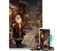 Puzzle retrò vintage di Babbo Natale da 1000 pezzi per adulti, ideale per migliorare la memoria, alleviare l'ansia, creare un design accattivante e un regalo artistico (38x26cm)