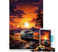 Puzzle retrò VW Bus Mountain Ride da 1000 pezzi per adulti, gioco stimolante per la mente, rilassante e divertente, con tagli precisi, ideale come regalo di Natale (38x52cm)