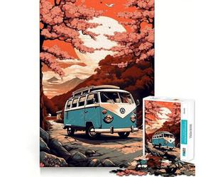 Puzzle retrò VW Transporter T per adulti,1000 pezzi,gioco stimolante per la mente,dimensioni uniformi,pezzi precisi,ideale da portare in viaggio,gioco per allenare la mente,regalo (38x26cm)