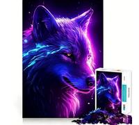 Puzzle Retro White Wolf da 1000 pezzi per ragazzi, gioco di logica, divertente e silenzioso, taglio liscio, regalo perfetto (38x26cm)