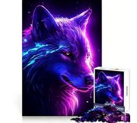 Puzzle Retro White Wolf da 1000 pezzi per ragazzi, gioco di logica, divertente e silenzioso, taglio liscio, regalo perfetto (38x26cm)