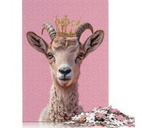 Puzzle rettangolare con corona di capra in colori pastello, 100% cartone riciclato, ideale come regalo per adulti e bambini, 1000 pezzi (75x50 cm)