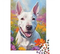Puzzle rettangolare con fiori e cani, cartone riciclato al 100%, per bambini adulti, regali di Natale, 1000 pezzi (38x26 cm)
