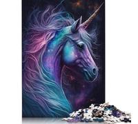 Puzzle rettangolare con unicorno galattico, cartone riciclato al 100%, per bambini adulti, regali di Halloween, 1000 pezzi (75x50 cm)