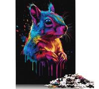 Puzzle rettangolare di carta colorata con scoiattolo, per regali per bambini adulti, 1000 pezzi (75x50 cm)