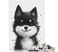 Puzzle rettangolare di carta con schizzi di cuccioli allegri, per bambini adulti, regali di Natale, 1000 pezzi (26x38 cm)