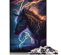 Puzzle rettangolare Fantasy Zebra, cartone riciclato al 100%, per regali di Halloween per adulti, 1000 pezzi (75x50 cm)