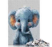 Puzzle rettangolare in carta per bambini, motivo: elefante blu, 1000 pezzi (75x50 cm)