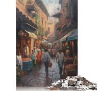 Puzzle rettangolare in carta per bambini, Souks di Marrakech, Marocco, 1000 pezzi (75 x 50 cm), ideale per feste di fine anno.