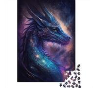 Puzzle rettangolare in cartone riciclato al 100% con drago volante della galassia, per regali di Halloween per adulti, 300 pezzi (40x28 cm)