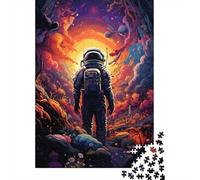 Puzzle rettangolare in cartone riciclato al 100%, la psichedelia colorata dei viaggi spaziali, ideale come regalo per la festa della mamma o del papà (75x50 cm)