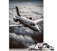 Puzzle rettangolare in cartone riciclato al 100%, raffigurante un jet privato, ideale come regalo per adulti e bambini, 1000 pezzi (26x38 cm)