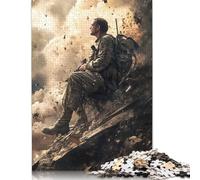 Puzzle rettangolare "Soldato in zona di guerra", 100% cartone riciclato, per bambini adulti, regali di Natale, 1000 pezzi (75x50 cm)