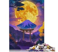 Puzzle rettangolari con paesaggio giapponese e luna piena, regalo per bambini dai 12 anni in su, 1500 pezzi (85x57 cm)