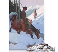Puzzle rettangolari da 1000 pezzi per adulti Cowboy che attraversano le montagne Puzzle creativi Puzzle giocattolo da 1000 pezzi (38x26 cm)