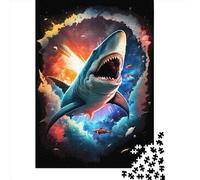 Puzzle rettangolari da 1000 pezzi per adulti, Sfida creativa del mito dello squalo, Puzzle giocattolo per adulti, 1000 pezzi (38x26 cm)