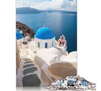 Puzzle rettangolari di carta raffiguranti l'iconico Santorini, Grecia, regalo per bambini dai 12 anni in su, 1000 pezzi (75x50 cm)