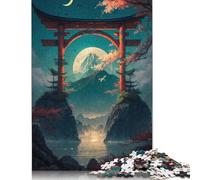 Puzzle rettangolari di Torii Gate e Fuji Maunt, regalo per bambini dai 12 anni in su, 1000 pezzi (75x50 cm)