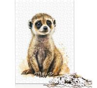 Puzzle rettangolari in carta acquerello raffiguranti cuccioli di suricato, regalo per bambini dai 12 anni in su, 520 pezzi (52x38 cm)