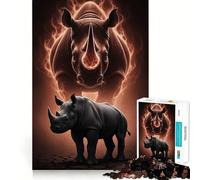 Puzzle Rhino Power︰ Forza e Maestà da 1000 pezzi per adolescenti, gioco di intelletto, relax mentale, taglio di qualità, regalo per le vacanze (38x26cm)