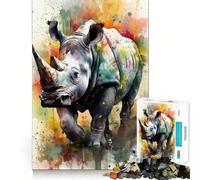 Puzzle Rhyno Watercolors da 1000 pezzi per adulti e ragazzi, gioco di logica solido, silenzioso e divertente, taglio di precisione, Babbo Natale, scegli il tuo desiderio (50x75cm)