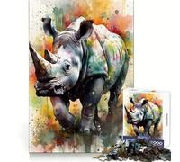 Puzzle Rhyno Watercolors da 1000 pezzi per ragazzi, ideale per migliorare la memoria, per un relax informale e per esporre opere d'arte di alta qualità (38x26cm)
