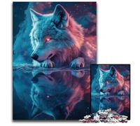 Puzzle Riflesso del Lupo 1000 Pezzi per Adulti Puzzle Impossibili per Adulti Perfetto per il Divertimento in Famiglia durante le Vacanze 1000 Pezzi (38x26cm)
