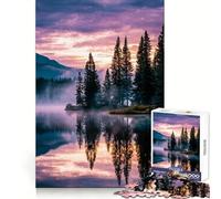 Puzzle "Riflesso sereno del lago al crepuscolo" da 1000 pezzi per adulti, gioco di logica e logica per il tempo libero, bordi lisci, regalo stagionale (38x26cm)