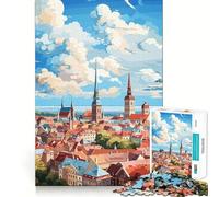 Puzzle RIGA con dipinto ad olio, difficile, per adulti, 1000 pezzi, migliora la memoria, rilassa la mente, bordi netti, elegante regalo (50x75cm)