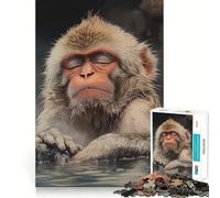 Puzzle rilassante con scimmietta delle nevi per adulti, 1000 pezzi, gioco per lo sviluppo della mente, hobby tranquillo, design, assemblaggio, regalo per le vacanze (38x52cm)