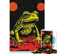 Puzzle Riso Print Funky Frog da 1000 pezzi per adolescenti, giocattolo stimolante per l'intelletto, relax mentale, taglio di qualità, regalo per le vacanze (50x75cm)
