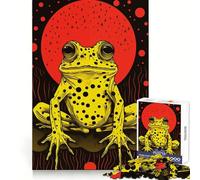 Puzzle Riso Print Funky Frog da 1000 pezzi per adolescenti, gioco di logica stimolante per il relax mentale, bordi trasparenti, regalo elegante (50x75cm)