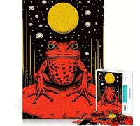 Puzzle Riso Print Funky Frog da 1000 pezzi per adulti, gioco intelligente e divertente, bordi lisci, decorazione da parete (38x52cm)