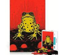 Puzzle Riso Print Funky Frog da 1000 pezzi per ragazzi, gioco di logica, divertimento in famiglia, bordi trasparenti, una piacevole sorpresa (38x26cm)
