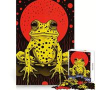 Puzzle Riso Print Funky Frog per adolescenti, 1000 pezzi, con grafica migliorata, rilassante e divertente, decorazione murale con ritagli nitidi (38x26cm)