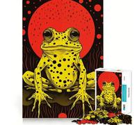 Puzzle Riso Print Funky Frog per adolescenti, 1000 pezzi, con grafica migliorata, rilassante e divertente, decorazione murale con ritagli nitidi (38x26cm)