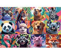 Puzzle Ritratti di Animali Allegri 300 Pezzi