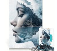 Puzzle "Ritratto a doppia esposizione nella natura" per ragazzi, 1000 pezzi, gioco di logica fine, morbido, rilassante, bordi puliti, regalo di alta qualità (50x75cm)