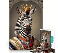 Puzzle "Ritratto del Re Zebra" da 1000 pezzi per adulti,gioco per migliorare la memoria,taglio di qualità professionale,attività di gruppo emozionante (38x26cm)