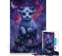 Puzzle "Ritratto di agnello mistico con cristalli" per ragazzi, 1000 pezzi, per migliorare la memoria, calmare e rilassare, design classico da assemblare, regalo (50x75cm)