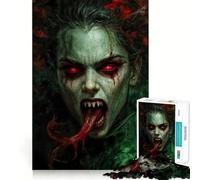 Puzzle "Ritratto di donna vampira" da 1000 pezzi Divertimento stimolante per la mente,con componenti robusti e ben definiti Un passatempo avvincente per rilassarsi in casa (38x26cm)