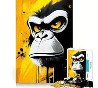 Puzzle "Ritratto di Gorilla Arrabbiato" per adulti,1000 pezzi,gioco di concentrazione,tagli di precisione,bordi lisci,divertente sfida per i momenti di attesa (38x52cm)