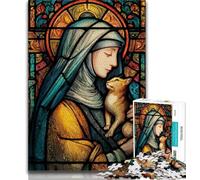 Puzzle Ritratto di Maria Madre per adolescenti, 1000 pezzi, antistress, sfida difficile, rafforza l'amore tra coppie, 38x26cm