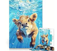Puzzle "Ritratto di mucca sottomarina" da 1000 pezzi,gioco di memoria,taglio di alta precisione,sfida interattiva per la mente,ideale per la casa (38x52cm)