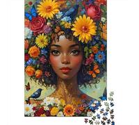 Puzzle Ritratto Donna Floreale 1000 Pezzi Cartone Riciclato Arte Cupola Firenze Antistress Decorazione Parete 52x38cm