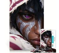 Puzzle "Ritratto mistico con trucco sul viso" per adulti, 1000 pezzi, gioco di logica stimolante, rilassante, con bordi trasparenti, regalo artistico (38x52cm)