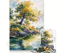 Puzzle Riverside Solitude da 1000 pezzi per adolescenti, gioco di logica, momento di pace, taglio perfetto, lista dei desideri di Babbo Natale (38x52cm)