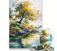 Puzzle Riverside Solitude da 1000 pezzi per adolescenti, gioco di logica, momento di pace, taglio perfetto, lista dei desideri di Babbo Natale (38x52cm)