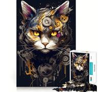 Puzzle Robot Gatto da 1000 pezzi per ragazzi, gioco di logica e abilità, divertente e rilassante, con tagli precisi, (38x26cm)