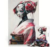 Puzzle Robot Geisha da 1000 pezzi per adulti, gioco stimolante per la casa, taglio liscio, sorpresa di Natale (38x26cm)